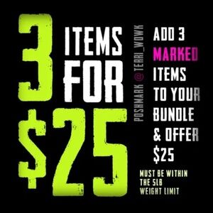 3 for $25 Sale!